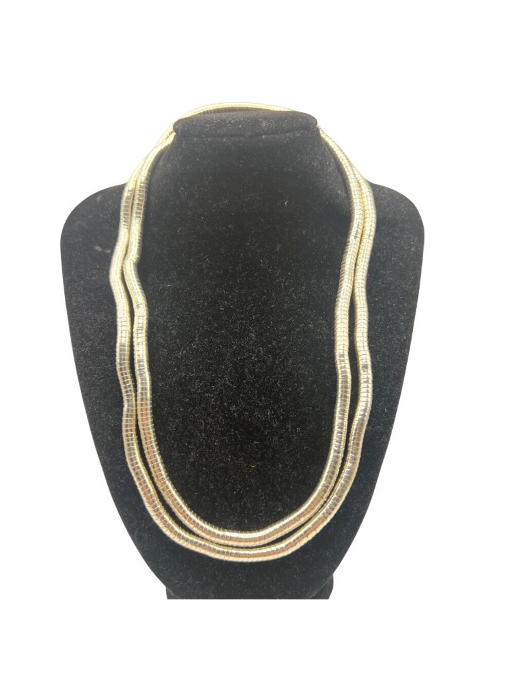Flexible Bendable Snake Chain Necklace 32" Silver Tone Sculptural Bracelet